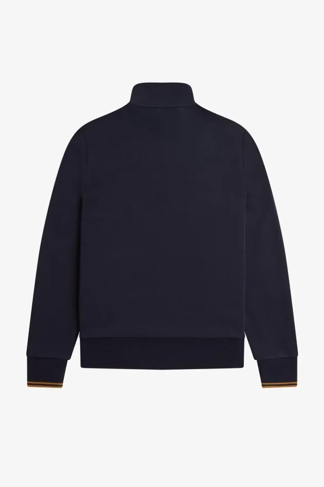 Men Sweatshirts Fred Perry Half Zip Sweatshirt Navydark Caramel