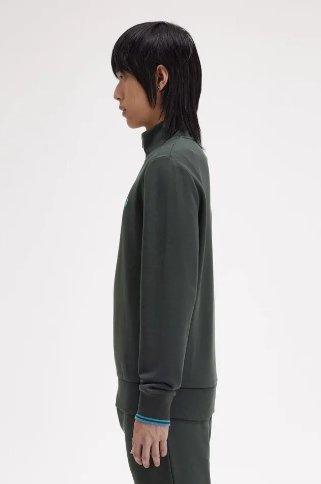 Men Sweatshirts Fred Perry Half Zip Sweatshirt Nightgreenocean