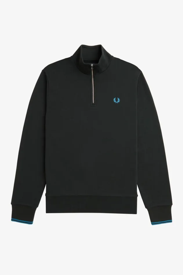Men Sweatshirts Fred Perry Half Zip Sweatshirt Nightgreenocean