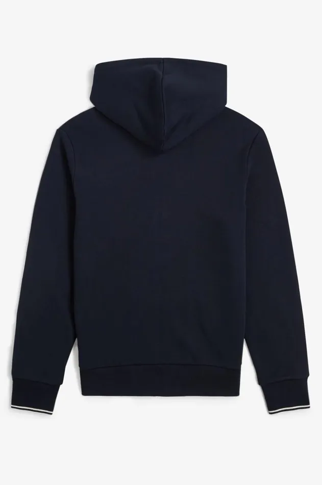 Men Sweatshirts Fred Perry Hooded Zip Through Sweatshirt Navy