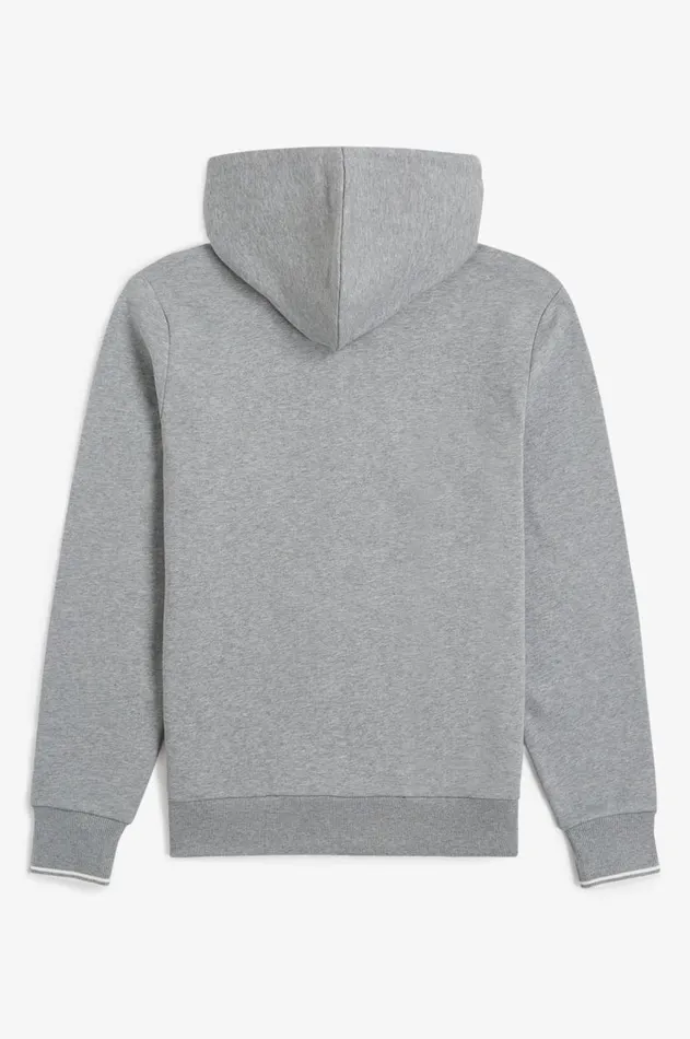 Men Sweatshirts Fred Perry Hooded Zip Through Sweatshirt Steel Marl