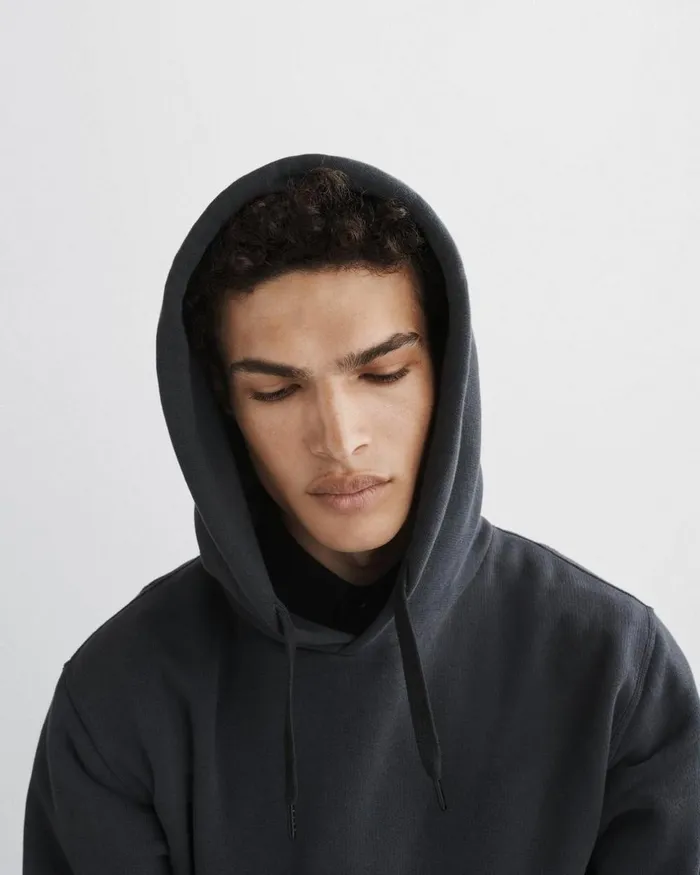 Men Sweatshirts Rag 038 Bone Damon Vintage Terry Hoodie Black