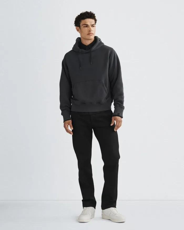 Men Sweatshirts Rag 038 Bone Damon Vintage Terry Hoodie Black