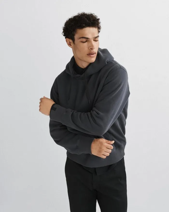 Men Sweatshirts Rag 038 Bone Damon Vintage Terry Hoodie Black