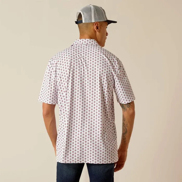 Men TShirts and Polos Ariat All Over Print Polo White 2 Men TShirts and Polos Ariat All Over Print Polo White 2