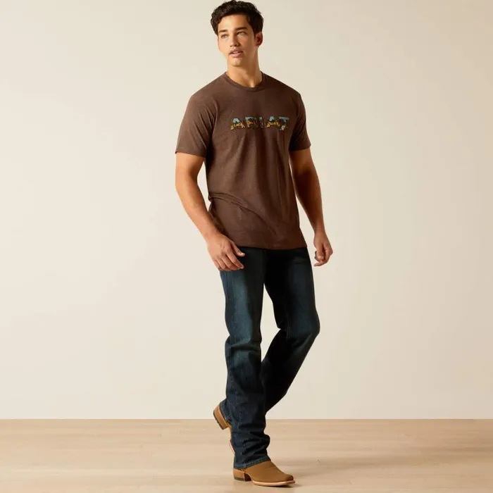 Men TShirts and Polos Ariat Ariat Logo SW Landscape TShirt Brown Heather Men TShirts and Polos Ariat Ariat Logo SW Landscape TShirt Brown Heather