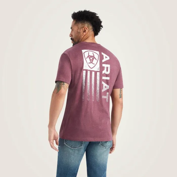 Men TShirts and Polos Ariat Ariat Minimalist TShirt Burgundy Heather