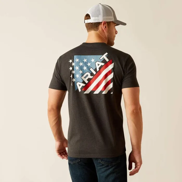 Men TShirts and Polos Ariat Ariat Star Spangled TShirt Charcoal Heather