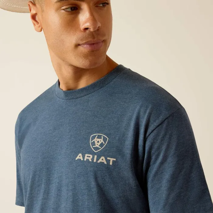 Men TShirts and Polos Ariat Ariat SW Bison TShirt Sailor Blue Heather Men TShirts and Polos Ariat Ariat SW Bison TShirt Sailor Blue Heather