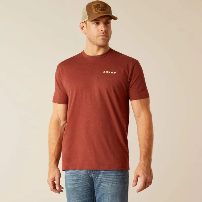 Men TShirts and Polos Ariat Ariat SW Cacti TShirt Rusty Heather Men TShirts and Polos Ariat Ariat SW Cacti TShirt Rusty Heather
