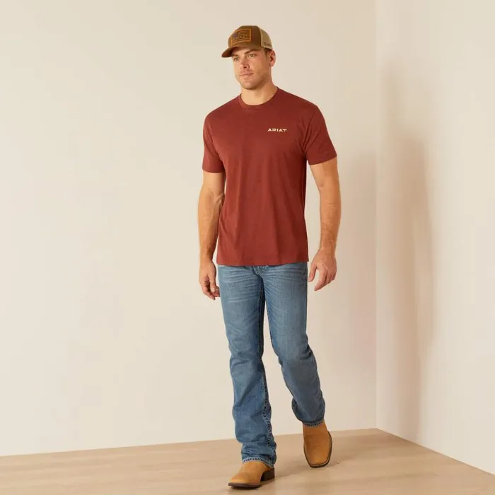 Men TShirts and Polos Ariat Ariat SW Cacti TShirt Rusty Heather Men TShirts and Polos Ariat Ariat SW Cacti TShirt Rusty Heather