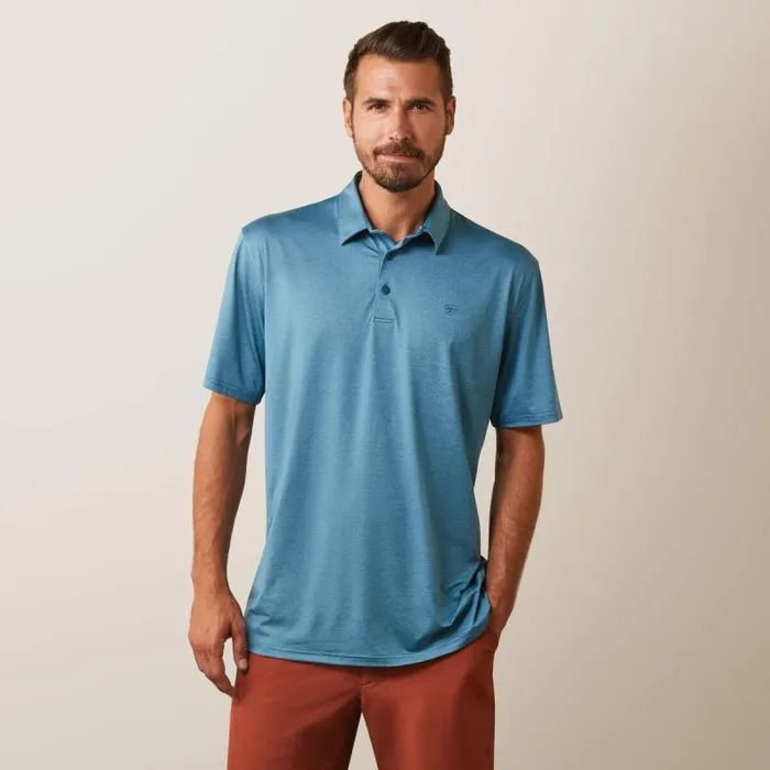 Men TShirts and Polos Ariat Charger 20 Polo Eurasian Teal