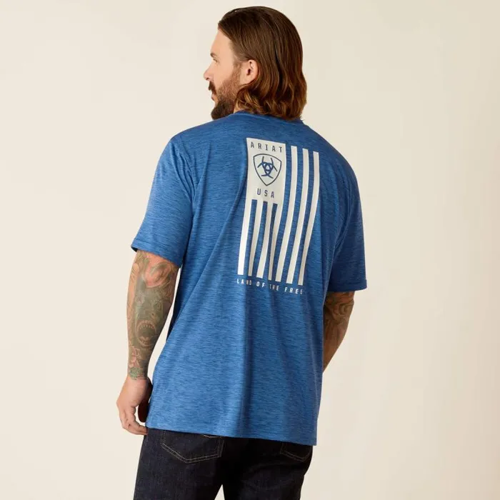 Men TShirts and Polos Ariat Charger Ariat Spirited TShirt Monaco Blue