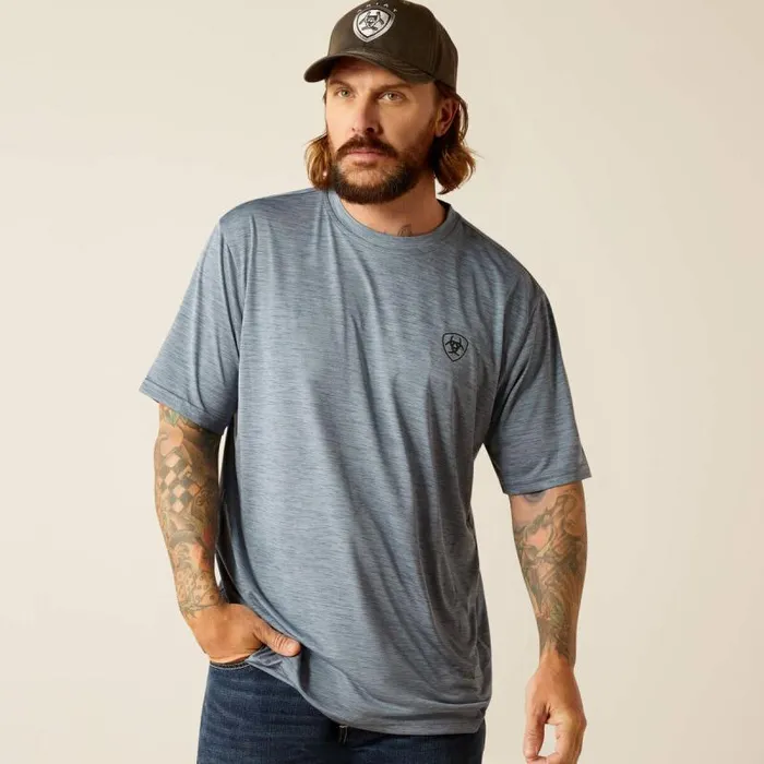 Men TShirts and Polos Ariat Charger Ariat Spirited TShirt Newsboy Blue