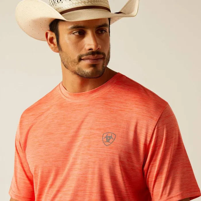 Men TShirts and Polos Ariat Charger Ariat SW Shield TShirt Hot Coral