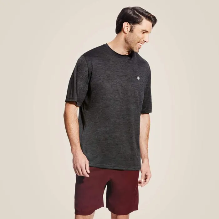 Men TShirts and Polos Ariat Charger Basic TShirt Charcoal