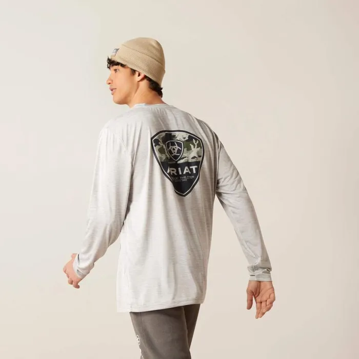 Men TShirts and Polos Ariat Charger Camo Corps TShirt Lt Grey Heather