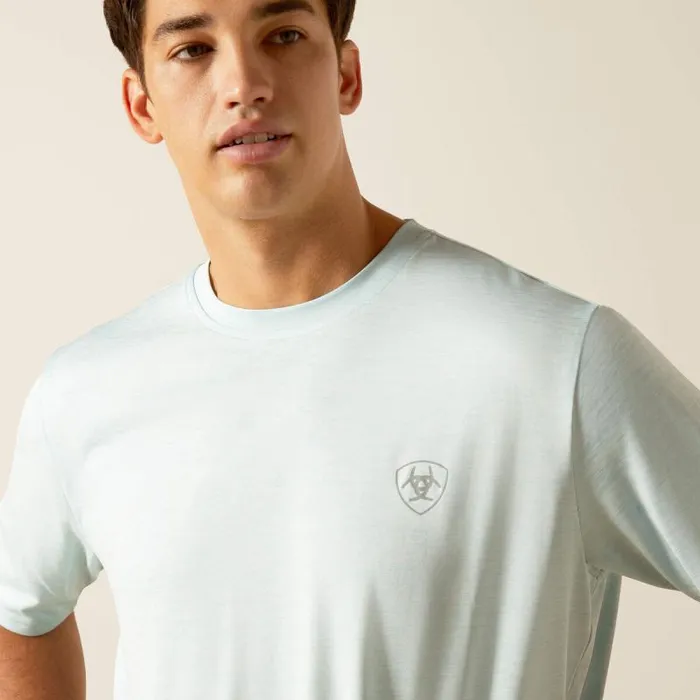 Men TShirts and Polos Ariat Charger Crestline TShirt Iced Aqua Men TShirts and Polos Ariat Charger Crestline TShirt Iced Aqua