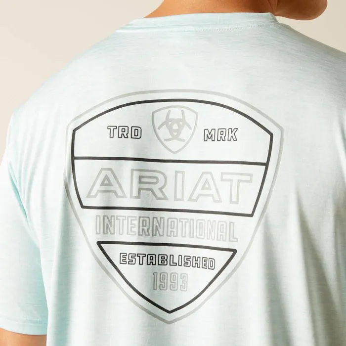 Men TShirts and Polos Ariat Charger Crestline TShirt Iced Aqua Men TShirts and Polos Ariat Charger Crestline TShirt Iced Aqua