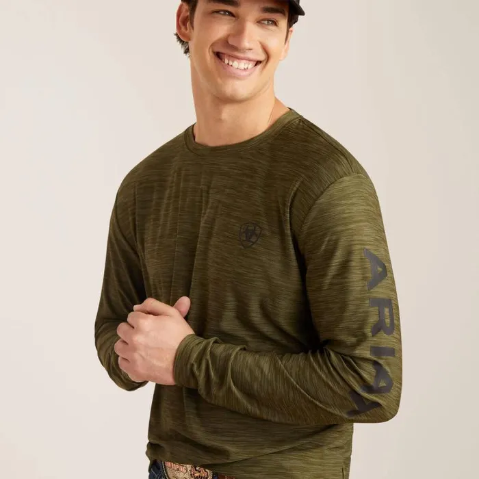 Men TShirts and Polos Ariat Charger Logo TShirt Brine Olive Men TShirts and Polos Ariat Charger Logo TShirt Brine Olive