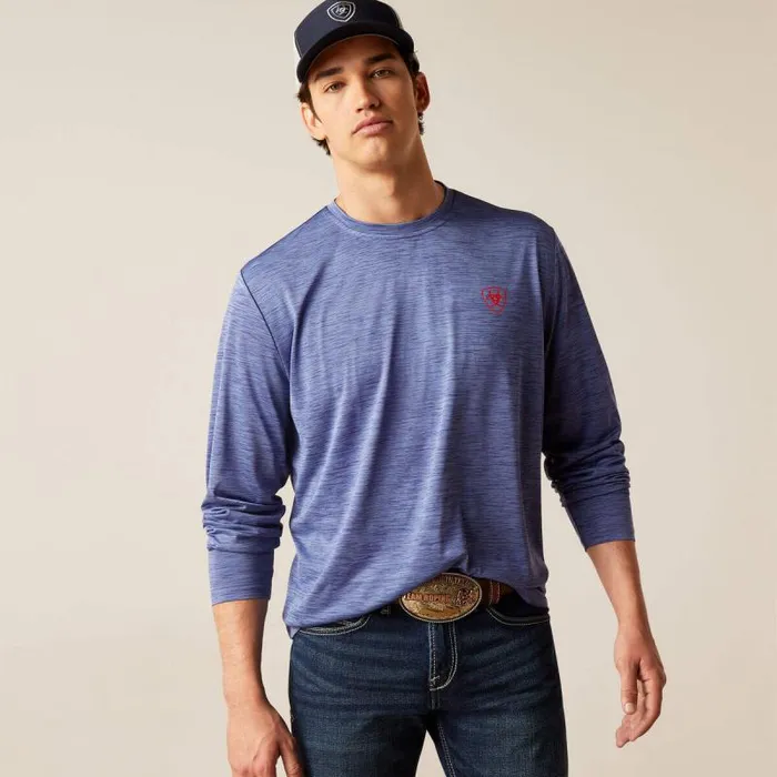 Men TShirts and Polos Ariat Charger True Eagle TShirt Twilight Blue