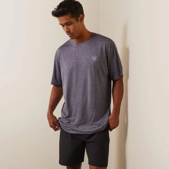 Men TShirts and Polos Ariat Charger Vertical Flag Tee Graystone
