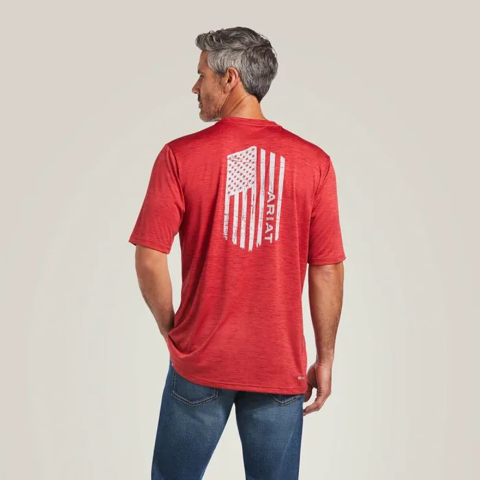 Men TShirts and Polos Ariat Charger Vertical Flag Tee Scooter