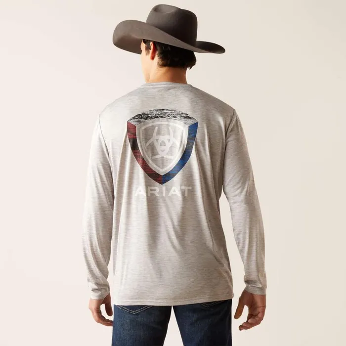 Men TShirts and Polos Ariat Charger Woodgrain Shield TShirt Grey Heather Men TShirts and Polos Ariat Charger Woodgrain Shield TShirt Grey Heather
