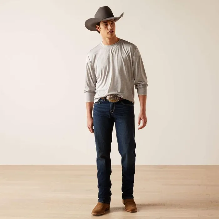 Men TShirts and Polos Ariat Charger Woodgrain Shield TShirt Grey Heather Men TShirts and Polos Ariat Charger Woodgrain Shield TShirt Grey Heather