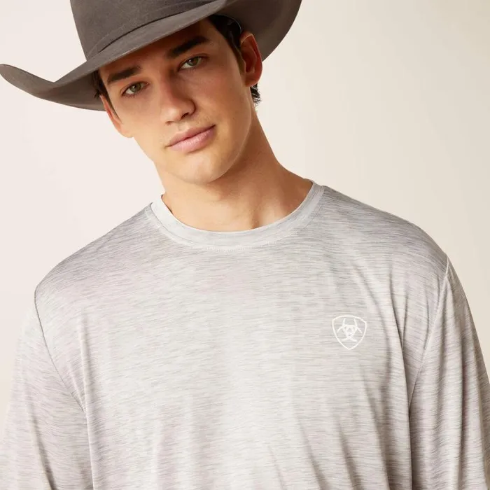 Men TShirts and Polos Ariat Charger Woodgrain Shield TShirt Grey Heather Men TShirts and Polos Ariat Charger Woodgrain Shield TShirt Grey Heather