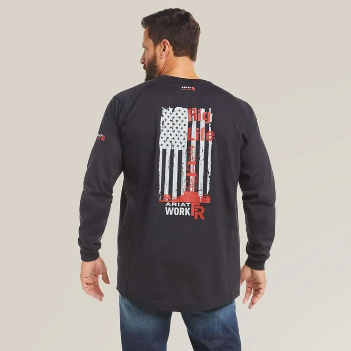 Men TShirts and Polos Ariat FR Air Rig Life Graphic TShirt Black