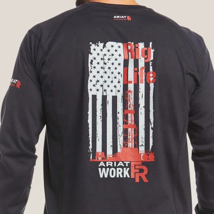Men TShirts and Polos Ariat FR Air Rig Life Graphic TShirt Black Men TShirts and Polos Ariat FR Air Rig Life Graphic TShirt Black