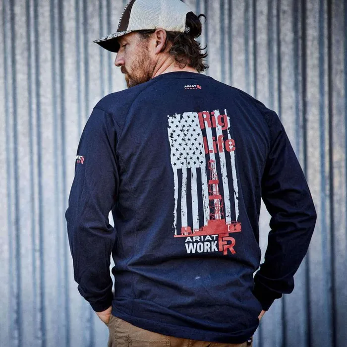Men TShirts and Polos Ariat FR Air Rig Life Graphic TShirt Black Men TShirts and Polos Ariat FR Air Rig Life Graphic TShirt Black