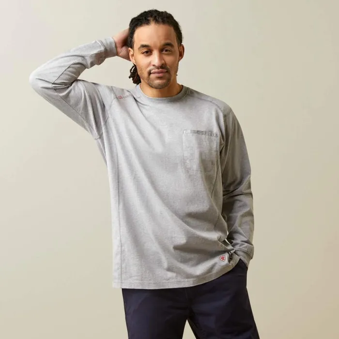 Men TShirts and Polos Ariat FR Air Shock Fire TShirt Heather Grey Men TShirts and Polos Ariat FR Air Shock Fire TShirt Heather Grey