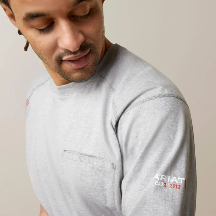 Men TShirts and Polos Ariat FR Air Shock Fire TShirt Heather Grey Men TShirts and Polos Ariat FR Air Shock Fire TShirt Heather Grey