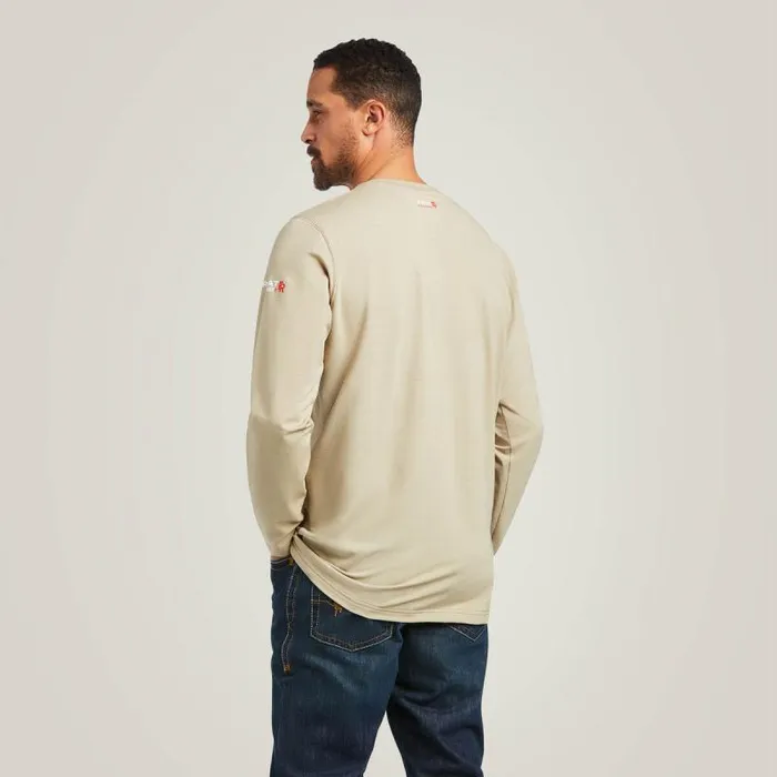 Men TShirts and Polos Ariat FR Baselayer TShirt Khaki Men TShirts and Polos Ariat FR Baselayer TShirt Khaki