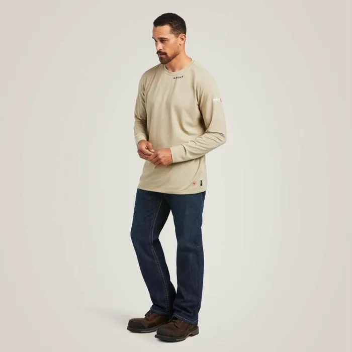 Men TShirts and Polos Ariat FR Baselayer TShirt Khaki Men TShirts and Polos Ariat FR Baselayer TShirt Khaki