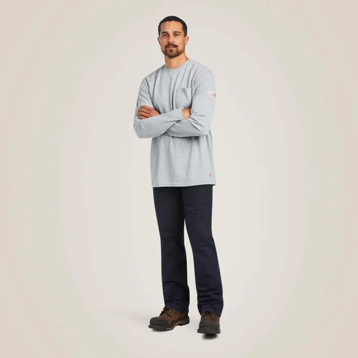 Men TShirts and Polos Ariat FR Max Protect Inherent TShirt Heather Grey Men TShirts and Polos Ariat FR Max Protect Inherent TShirt Heather Grey