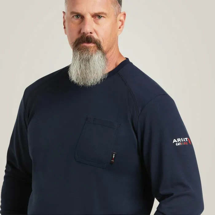 Men TShirts and Polos Ariat FR Max Protect Inherent TShirt Navy Men TShirts and Polos Ariat FR Max Protect Inherent TShirt Navy