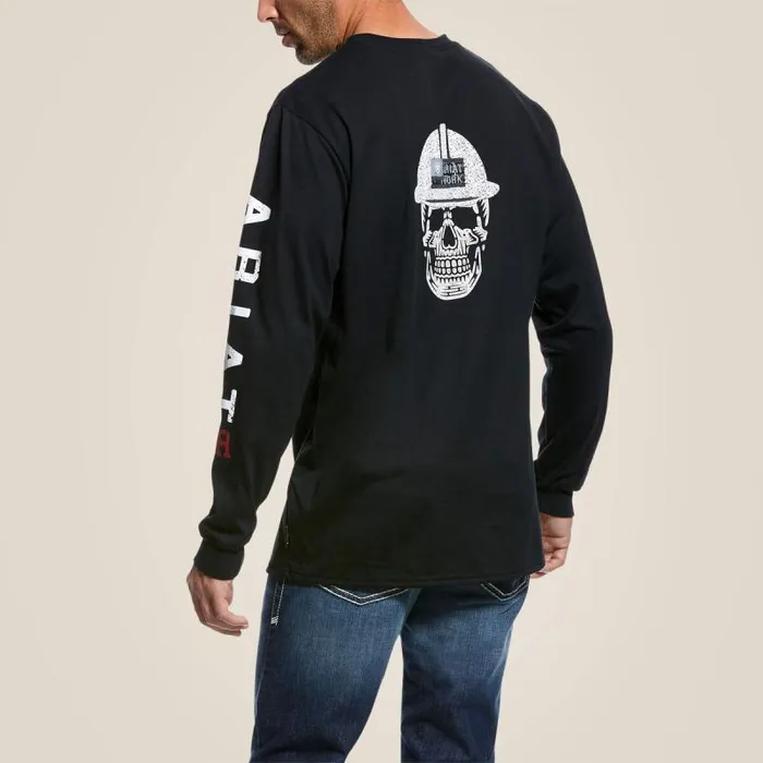Men TShirts and Polos Ariat FR Roughneck Skull Logo TShirt Black