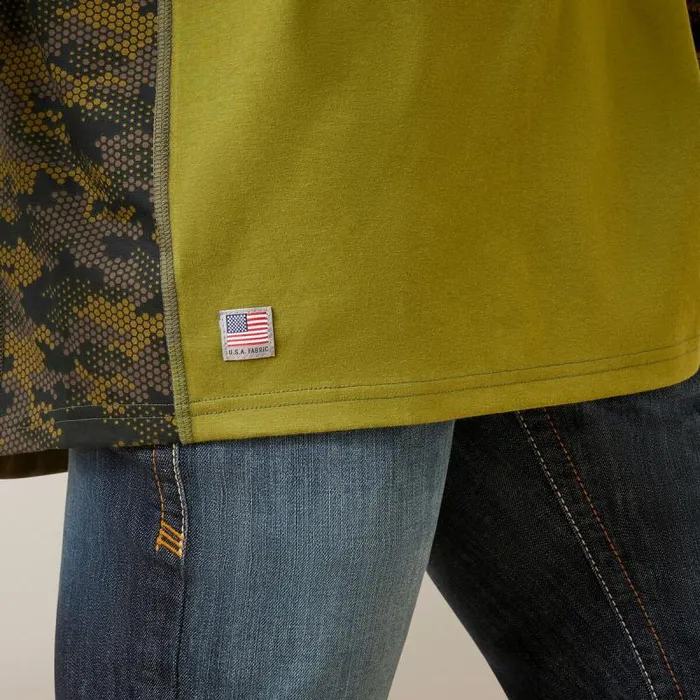 Men TShirts and Polos Ariat FR Stretch Camo Baseball TShirt Avocado Camo Men TShirts and Polos Ariat FR Stretch Camo Baseball TShirt Avocado Camo