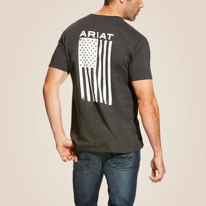 Men TShirts and Polos Ariat Freedom TShirt Charcoal Heather