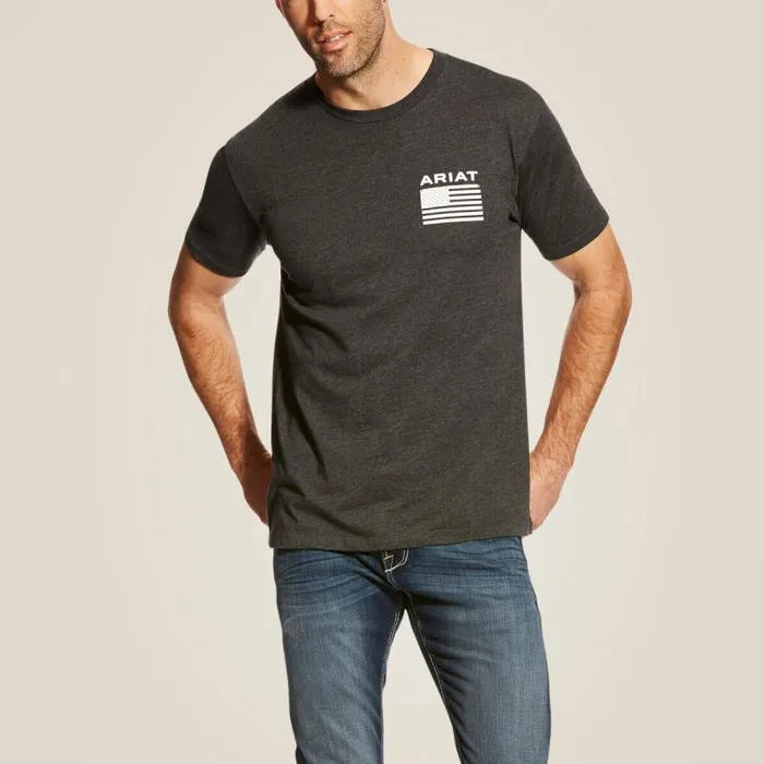 Men TShirts and Polos Ariat Freedom TShirt Charcoal Heather
