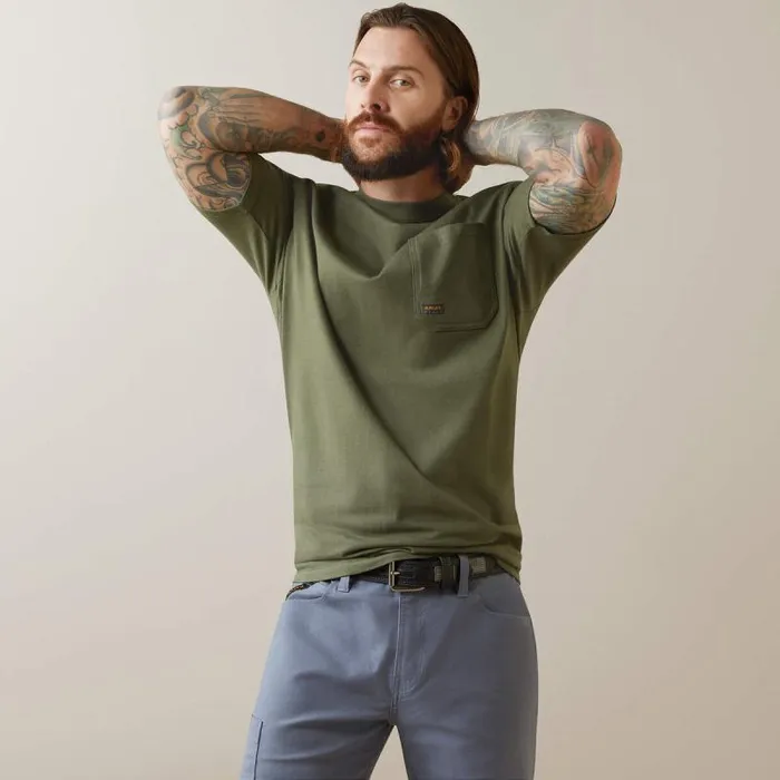 Men TShirts and Polos Ariat Rebar Cotton Strong American Outdoors TShirt Beetle Men TShirts and Polos Ariat Rebar Cotton Strong American Outdoors TShirt Beetle