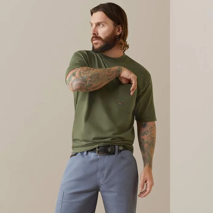 Men TShirts and Polos Ariat Rebar Cotton Strong American Outdoors TShirt Beetle Men TShirts and Polos Ariat Rebar Cotton Strong American Outdoors TShirt Beetle