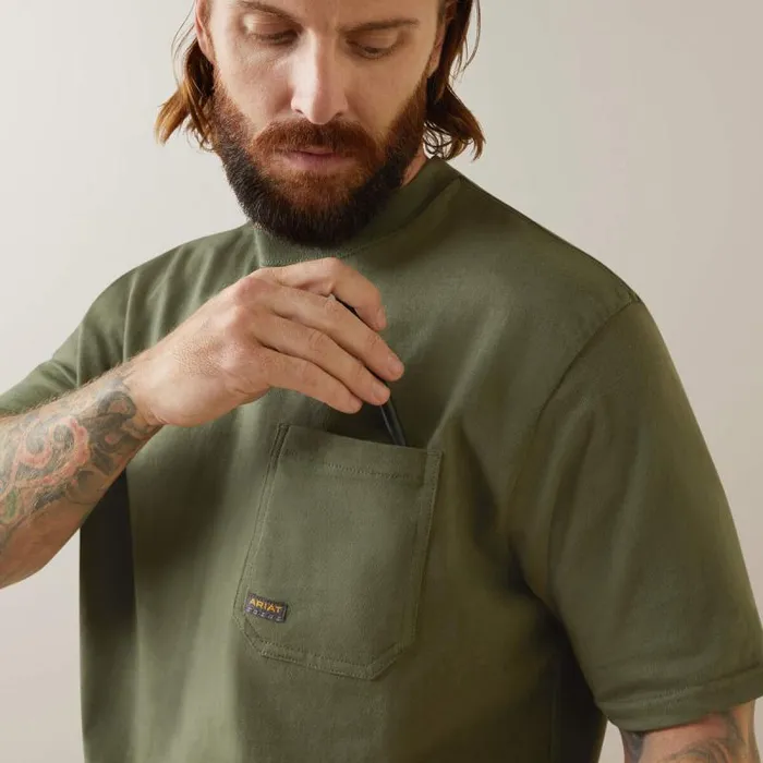 Men TShirts and Polos Ariat Rebar Cotton Strong American Outdoors TShirt Beetle Men TShirts and Polos Ariat Rebar Cotton Strong American Outdoors TShirt Beetle