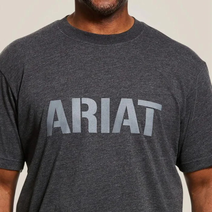Men TShirts and Polos Ariat Rebar Cotton Strong Block Charcoal Heather Men TShirts and Polos Ariat Rebar Cotton Strong Block Charcoal Heather