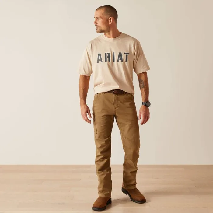 Men TShirts and Polos Ariat Rebar Cotton Strong Block Oatmeal Heather Men TShirts and Polos Ariat Rebar Cotton Strong Block Oatmeal Heather