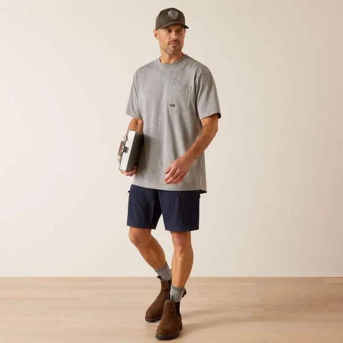 Men TShirts and Polos Ariat Rebar Cotton Strong Burning Rubber Heather Grey Men TShirts and Polos Ariat Rebar Cotton Strong Burning Rubber Heather Grey