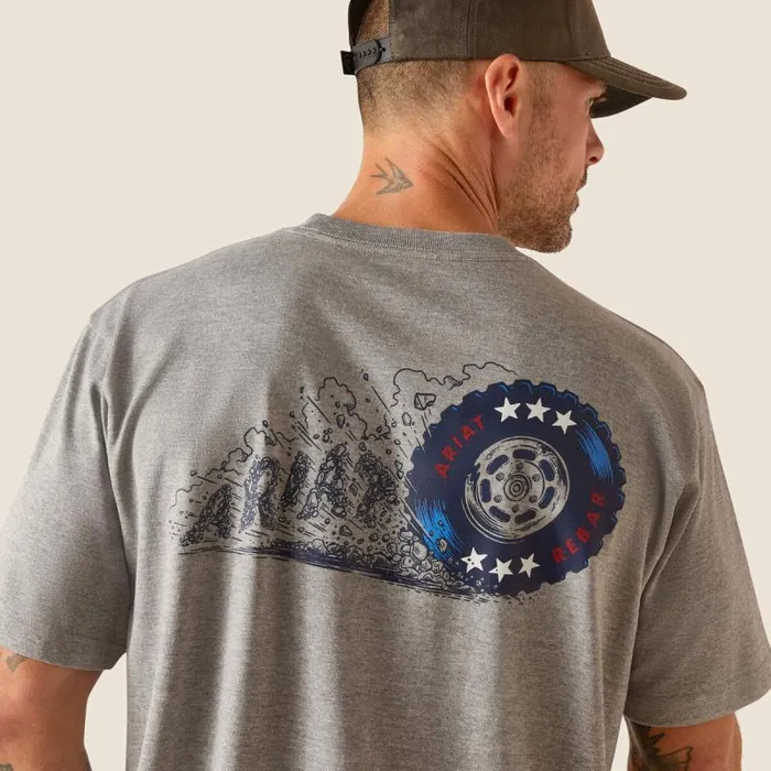 Men TShirts and Polos Ariat Rebar Cotton Strong Burning Rubber Heather Grey Men TShirts and Polos Ariat Rebar Cotton Strong Burning Rubber Heather Grey